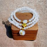  Vòng tay Moonstone mix Charm vàng 