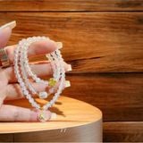  Vòng tay Moonstone mix Charm vàng 