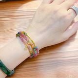  Vòng tay Tourmaline mix Charm vàng 