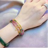  Vòng tay Tourmaline mix Charm vàng 