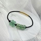  Vòng Tay Dây Cáp Cỏ Bốn Lá Thạch Anh Dâu Xanh Mix Ngũ Điếu 