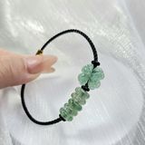  Vòng Tay Dây Cáp Cỏ Bốn Lá Thạch Anh Dâu Xanh Mix Ngũ Điếu 
