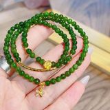  Vòng Tay Đá Diopside 5mm Mix Charm Vàng 