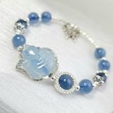  Vòng Tay Hồ Ly Aquamarine Mix Charm Bạc 