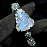  Vòng Tay Hồ Ly Chúa Đá Moonstone Bọc Bạc Mix Charm 