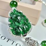  Vòng tay Hồ ly chúa Cẩm thạch bọc bạc mix Diopside 