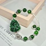  Vòng tay Hồ ly chúa Cẩm thạch bọc bạc mix Diopside 