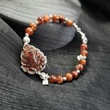  Vòng Tay Hồ Ly Chúa Thạch Anh Tóc Đỏ Bọc Bạc Mix Charm Bạc 