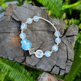  Vòng Tay Hồ Ly Moonstone mix Charm Bạc 