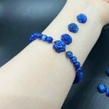  Vòng Tay Kyanite Hoa Mẫu Đơn mix Bi Vàng 