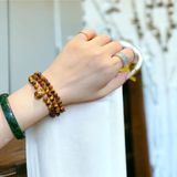  Vòng Tay Mắt Hổ Mix Charm Túi Tiền Bọc Vàng 