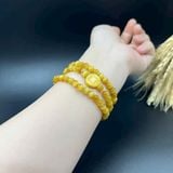  Vòng Tay Mắt Hổ Vàng Tâm Mix Charm 