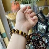 Vòng Tay Đá Mắt Hổ Vàng Nâu 14mm 