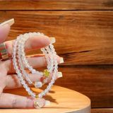  Vòng Tay Moonstone Mix Túi Tiền Charm Vàng 