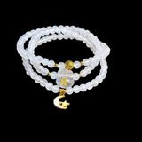  Vòng Tay Moonstone Mix Túi Tiền Charm Vàng 