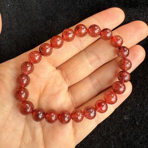 Vòng Tay Thạch Anh Tóc Đỏ 8mm