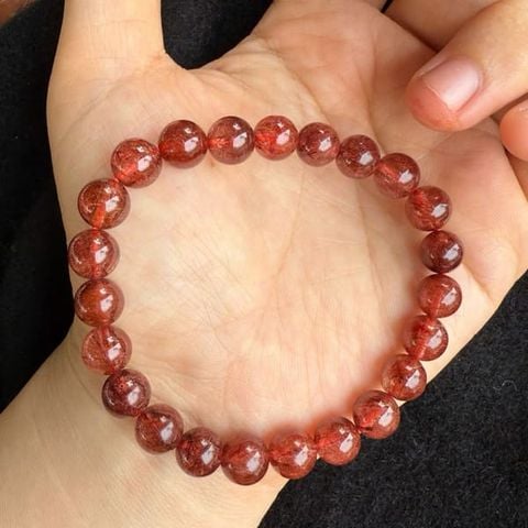Vòng Tay Thạch Anh Tóc Đỏ 8mm