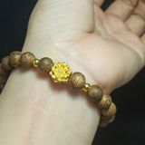  Vòng tay trầm hương rừng Nha Trang mix Sen vàng 24k 