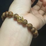  Vòng tay trầm hương rừng Nha Trang mix charm vàng 