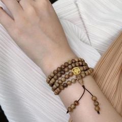 Vòng Tay Trầm Hương Tốc Mix Charm Bạc xi Vàng