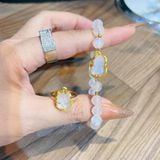  Vòng Tay Tỳ Hưu Đá Moonstone Bọc Vàng 