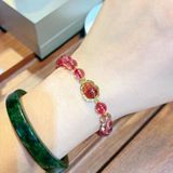  Vòng Tay Tỳ Hưu Tóc Đỏ Bọc Vàng 10K 