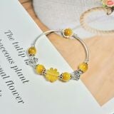  Vòng Tay Cỏ 4 Lá Mắt Hổ mix Charm bạc 