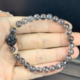  Vòng Tay Thạch Anh Tóc Đen Mix Hồ Ly và Charm 10k 