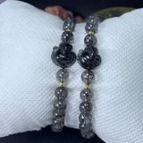  Vòng Tay Thạch Anh Tóc Đen Mix Hồ Ly và Charm 10k 