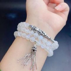 Vòng Tay Đá Moonstone Mix Charm Bạc