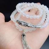  Vòng Tay Đá Moonstone Mix Charm Bạc 