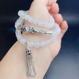  Vòng Tay Đá Moonstone Mix Charm Bạc 