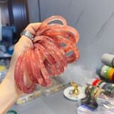  Vòng Tay Thạch Anh Dâu Hồng Nguyên Khối 
