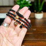  Vòng Thạch Anh Tóc Đen Mix Ngũ Điếu Và Charm Vàng 