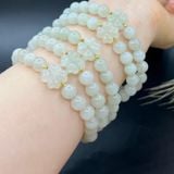 Vòng Tay Ngọc Hòa Điền mix cỏ 4 lá 