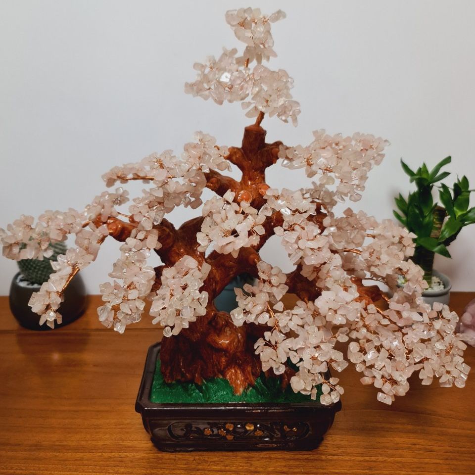  Cây Tài Lộc Thạch Anh Hồng 55cm 