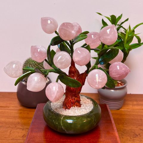 Cây Đào Thạch Anh Hồng 18 quả 24cm