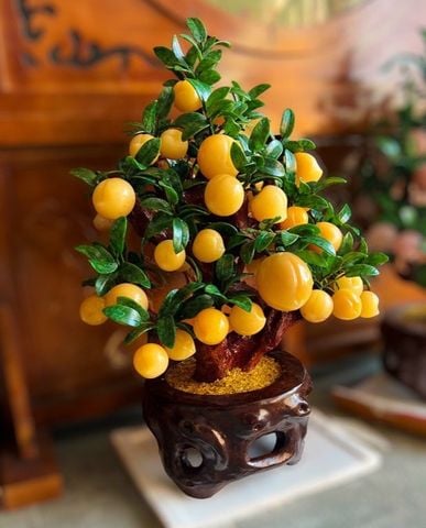 Cây Đào Tài Lộc Ngọc Hoàng Long 38 Quả Chậu Tròn