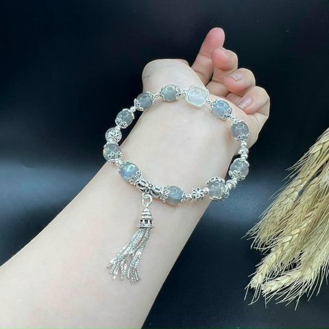 Vòng Tay Đá Xà Cừ Mix Charm Bạc: