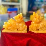  Tượng Tỳ Hưu ngọc Hoàng long 15cm 