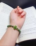  Vòng Tay Ngọc Bích Mix Sen và Bi Bạc 