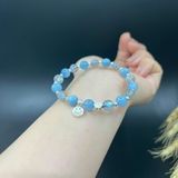  Vòng Tay Đá Aquamarine Mix Đá Xà Cừ 