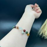  Vòng Tay Thạch Anh Ưu Linh Đa Sắc Mix Bạc 