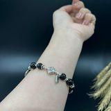  Vòng Tay Thạch Anh Tóc Đen Trong VIP Mix Charm Bạc 