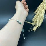  Lắc Tay Bạc Lam Ngọc Mix Charm 