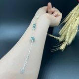  Lắc Tay Bạc Lam Ngọc Mix Charm 