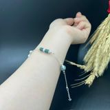  Lắc Tay Bạc Lam Ngọc Mix Charm 