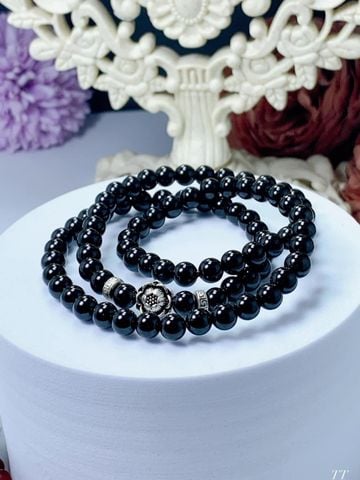  Vòng Tay Mã Não Mix Charm Bạc 