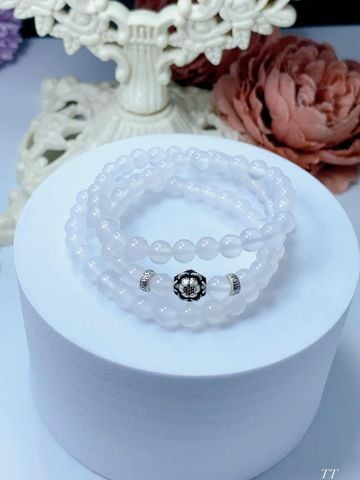  Vòng Tay Mã Não Mix Charm Bạc 