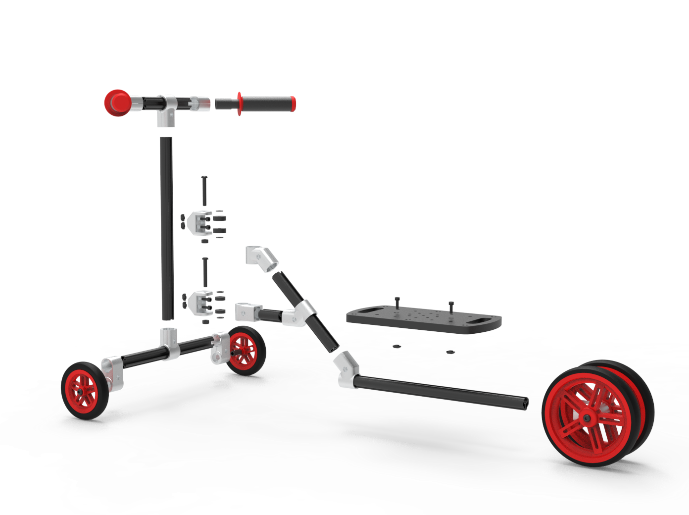  Xe scooter Ponyzo-1208 Đồ chơi lắp ráp sáng tạo cho bé vận động thông minh 